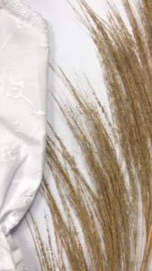 Deker Haji Pendek Sarung Tangan Cincin Handsock Wanita Putih Motif Renda Bordir Bahan Katun