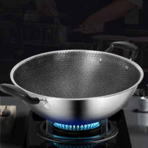 DIHUANTUO | Stainless Steel Non-Stick Large Wok for Home Use