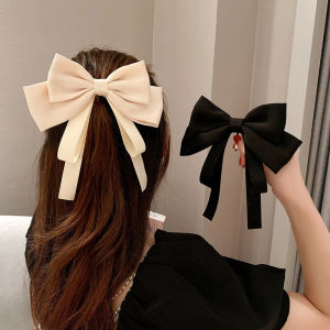 Tooyoo Fairy White Bowknot Hairpin Girl Ponytail Buckle Satin High-end Headwear