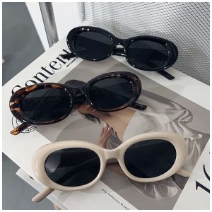 Classic Oval Sunglasses Women Men New Thick Frame Party Sunglasses Hip Hop Cool Luxury Designer Brand Eyeglasses UV400 Eyewear