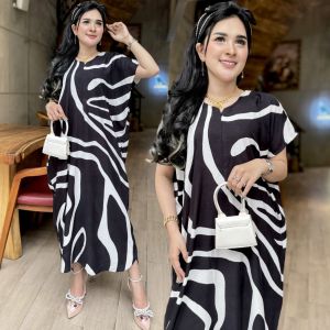 Daster jumbo rayon hitam homedress santai murah