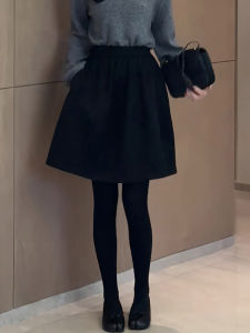 Fashion French High Waist A-line Tweed Mini Skirt