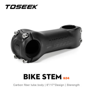 TOSEEK | TOSEEK Bicycle Stem Carbon Fiber MTB/Road Bike Stem 6/17 Degree 70-130mm Black Matt Bicycle Parts Handlebar Stems