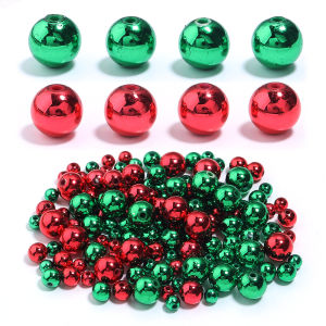 50-200Pcs/Lot 8-12mm Christmas Series Acrylic Round Beads for Jewelry Making Loose Spacer Beads DIY Bracelet Neckace Wholesale