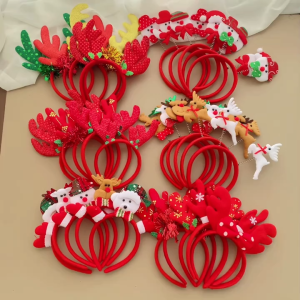 1/10/20PCS Wholesale Christmas Headband Reindeer Santa Hairband Bulk Pack Xmas Party Accessories Adult Kids