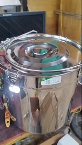 Xô trụ inox 304 cao cấp có quai xách có nắp gài cố định khóa kín chống tràn từ 6 lít đến 70 lít