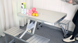 (BACA DESKRIPSI) Meja Lipat Meja Portable Koper Serbaguna Kaki Bulat Meja Belajar - Royal Store