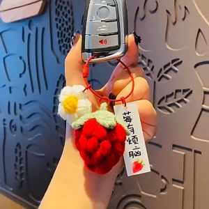 Gantungan Kunci Tas Boneka Buah Buahan Fruit Fluffy Imut Ganci Keychain