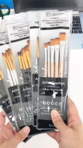 Giorgione Nylon Paint Brush Set Artist Round head Watercolor Nylon Brush Flat Brush
