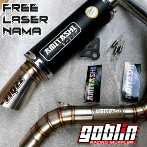 Knalpot amitashi Aerox Vario Nmax Adv Pcx Beat Mio Leheran samlong Ngacung