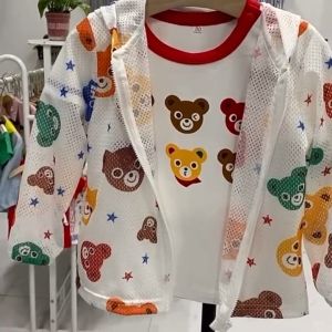 【S.mart】UPF50+ Kids Sun Protective Jacket - Breathable Lightweight Cooling Cotton Boys Girls Summer Beach Swimwear Cover-Up Outdoor UV Protection Coat