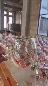 GELAS DOUBLE LAYER AESTHETIC ANTI PANAS DIY GELAS DOUBLE WALL GLAS DOBEL LAYER GLAS DOBEL WALL CANGK