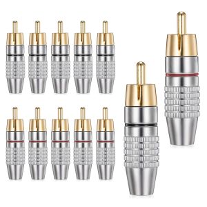 10 Chiếc Đầu Nối RCA Mạ Vàng Chuyển Đổi Âm Thanh Video Cho Loa/âm Ly Nguồn AC&DC