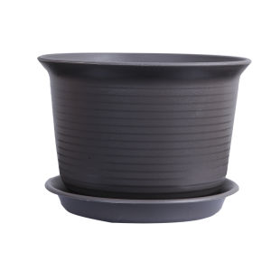 กระถางพลาสติกคล้ายดินเผาสไตล์ยุโรปขนาดใหญ่สำหรับปลูกพืชในบ้านและสวน กระถางรูปกลมสำหรับต้นไม้สีเขียว กระถางตกแต่งสวน