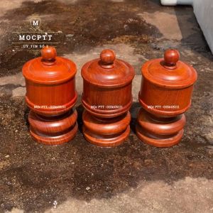 Bộ đài nước nguyên khối gỗ Hương đá kích thước đường kính 12 và 14 cm