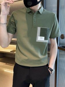 Polo Shirt Short Sleeve Men Summer Pocket Design Fancy Fashion Brand All-Matching Casual T-shirt Trendy Silm Tops