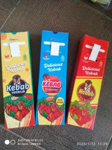 KERTAS kemasan kebab kotak premium 50 pcs