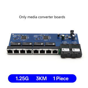 BYXGD 2F8E Fiber Media Converter PCBA Board 2SC 8RJ45 Single‑Mode Plug Play For CCTV Surveillance Cabinet Network Integration