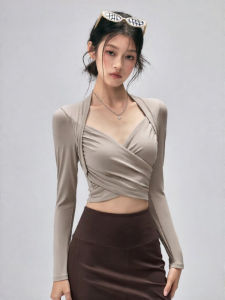 FITNESSGIRL | Fitness Padding Tight Sports Long Sleeve Top