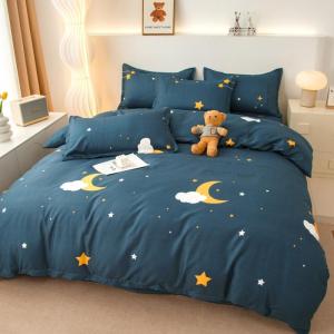 Simple Refreshing Flannel Bedding Set