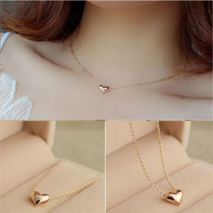 Corinna CuteShort Gold Peach Heart Necklace Clavicle Chain For Women Fashion Accessories Wholesale Jewelry