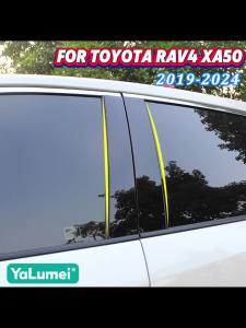 For Toyota RAV4 XA50 2019 2020 2021 2022 2023 2024 2025 Hybrid Car Door Window B/C Pillar Post Trim Cover PC Sticker Accessories