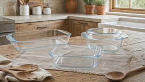 SLIQUE Borosilicate Glass Baking Dish Oven Safe Bakeware Casserole Dish with Lid Microwave Safe