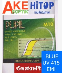 L2 (M10))Akesoptik เลนสแว่นตาสำหรับตัดประกอบแว่นสายตา บลูเปลี่ยนสี เทาดำฮาร์ทมัลติโค๊ต UV415 HMC EMI BLUEแพ็คละ1คู่ แจ้งค่าสายตาทางข้อความครับ(M10) ลูกค้าส่งกรอบแว่นมาเราตัดประกอบให้ฟรีแว่นตาเอกซอพติกออนไลน์((ลูกค้าสามารถสั่งเลนส์ไปตัดประกอบแว่นได้เลยครับ