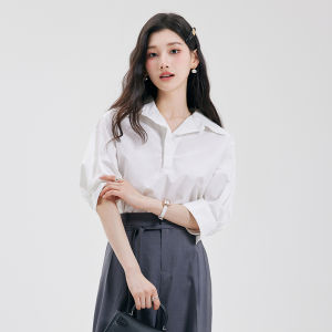 Loose Design 2026 New Blue Stylish Office Commuter Wearable Shirt