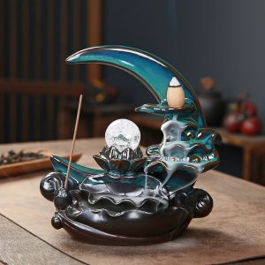Đèn Cầy Gốm Sứ Hình Thác Nước Trang Trí Hình Ao Sen Thiết Kế Dòng Chảy Ngược Đồ Thủ Công Mỹ Nghệ Vật Trang Trí Nhà Cửa Giá Đỡ Nhang Que.
