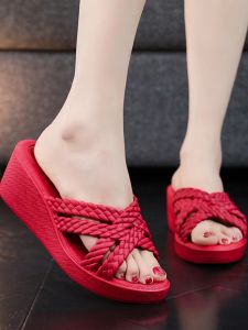 Soervimy High Heel Sandals Womens Summer Casual PVC Injection Molding Slip-On Anti-Slip Fashionable Versatile Outdoor Wear