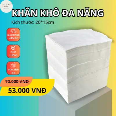 1KG KHĂN VẢI KHÔ ĐA NĂNG(15-20cm) Trơn Nhăn (thay thế khăn giấy nhúng nước ấm lau vệ sinh)