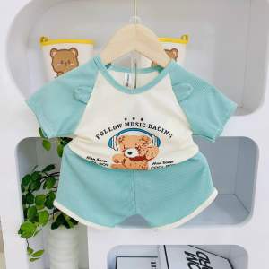 Bộ đồ tăm lạnh size 6-17kg kiểu cộc tay raglan cho bé trai bé gái