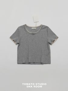 Korean Flavored Lace Trim round Neck Short Sleeve Womens T-shirt Spring Summer New Design French Style Top Cotton Blend