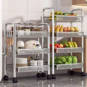Multifunctional Kitchen Storage Cart with Wheels