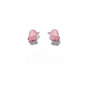 Cartoon Pink Elephant Ear Studs Womens Unique Design Personality Earrings Trendy 2024 New Fashion Jewelry Accessories