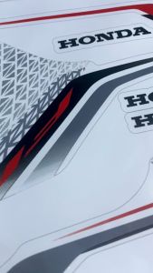 สติ๊กเกอร์แต่ง wave110i 2021 สีขาว ลายแดง - สีขาว