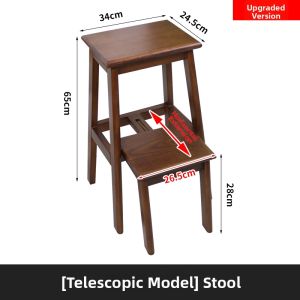 Multipurpose Wooden Foldable Stool Ladder