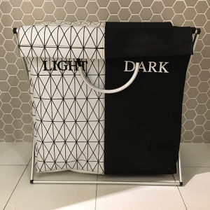 Large Bathroom Dirty Clothes Basket Laundry Storage Bucket Toy Organizer Foldable Net Style Home Use Japanese Style Aminuo