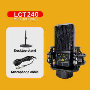 LCT240，1 Capacitive microphone3.5mm plug，5v，studio live streaming equipment set compatible with mobile phones and computers