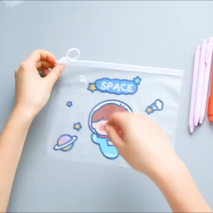 [iRojak] File Storage Bag Pen Zipper Transparent Pencil Bag Stationery PVC Pouch 拉链试笔袋 文具收纳袋 Beg Pensil - ST06