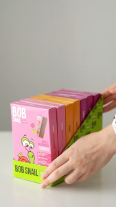 Bob Snail Fruit Leather Stripes – Mix Flavors Raspberry Mango-Pear Blackcurrant – Sugar Free Vegan for Adults and Kids 42 Bars (Pack of 7 588g)