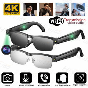 Hiwego New AI 4k Camera Smart Sunglasses Bluetooth Voice Call Music Smart Video Sound Record Translation Anti-Blue Light Glasses