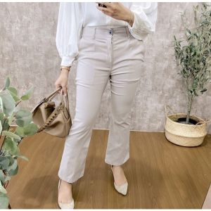 Celana Cutbray Panjang Wanita Celana kerja wanita Chino Katun Twill Combed Street Melar Jumbo