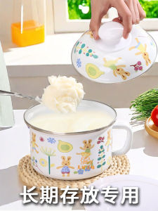 Enamel Pig Fat Jar Heat Resistant Directly Hot Oil Proof Never Cracks Food Grade Double Material Never Fades Kitchen Storage