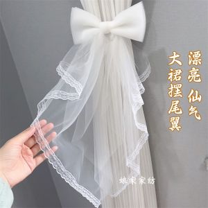 Elegant Modern Butterfly Knot Curtain Tie Band Luxury Satin Wedding Decoration Light Luxury Curtain Rope Fixed Buckle