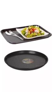 Khay tròn vuông Hàn Quốc nhựa VIỆT NHẬT - Chống trượt đựng đồ phục vụ bưng thức ăn - 5654/5