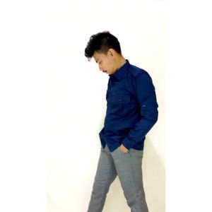 Baju Kemeja PDL PDH Lapangan Lengan Panjang Merah - Pakaian Atasan Seragam Pria Wanita Premium Kerja