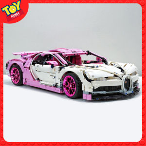 1: 8 Compatible with LEGO Technic 42083 Pink/blue Bugatti Veyron sports car building block model4028 PCS High difficulty assembly toy gift  ⚡24 Hour Shipping⚡Toy Building Blocks