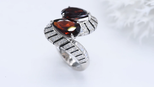 Lohaspie Jewelry Pure 7.2 Carats Solid Sterling Silver 925 Ring Original Natural Garnet Sky Blue Topaz Ring 925 Silver Ring With Color Stone Garnet Wedding Ring For Women Jewelry
